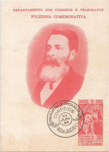 Filatelia: Folhinha Comemorativa do Centenário da Publicação do Livro Iracema de José de Alencar 196