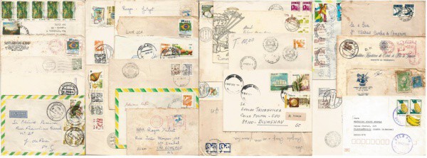 Lote c/ 20 envelopes Brasil circulados anos 80. Preservam selos e carimbos. Excelente estado de cons