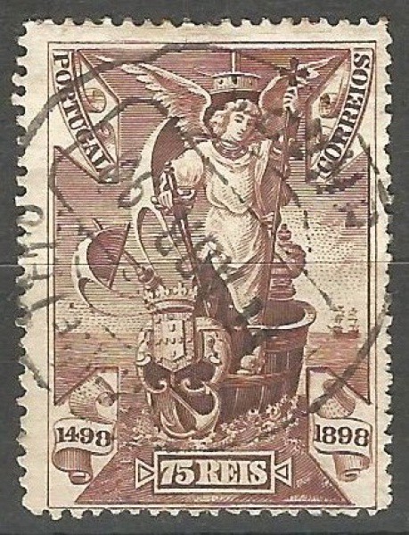 Filatelia: Selo Clássico Português Comemorativo "Vasco da Gama - Chegada à Índia 1498 - 1898"