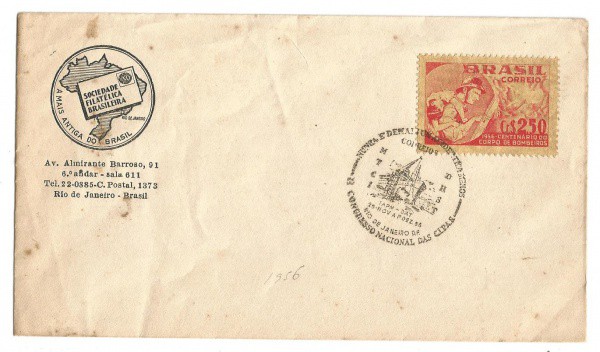 Filatelia: Envelope comemorativo do Conselho Nacional das Cipas - Rio de Janeiro - 1956. 1º Dia de C