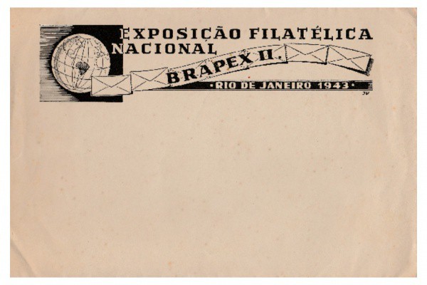 Filatelia: Envelope comemorativo da Exposição Filatélica Nacional - BRAPEX - Rio de Janeiro - 1943.