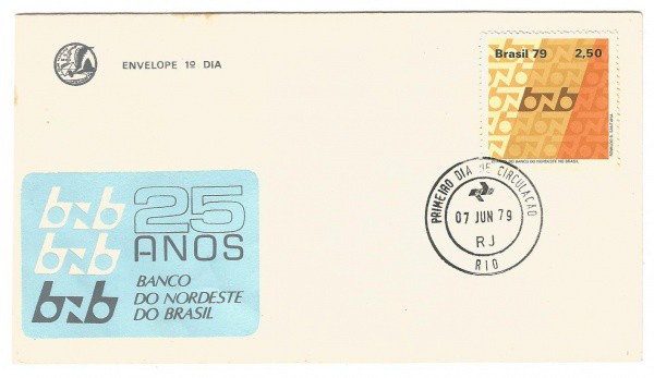 Filatelia: Envelope comemorativo 25 Anos Banco do Nordeste do Brasil - 1979. 1º Dia de Circulação. C