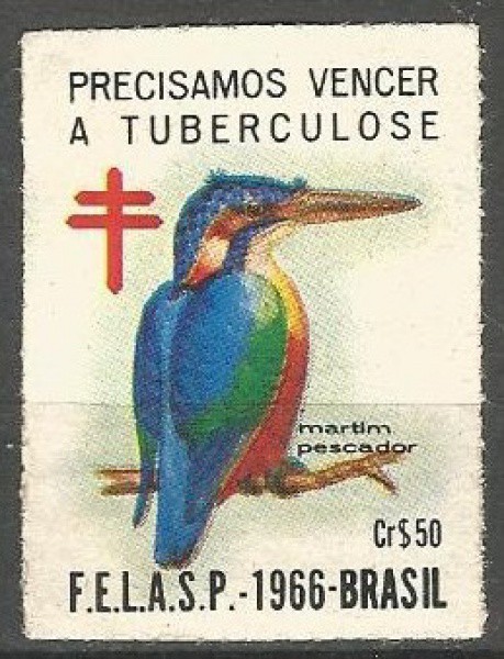 Filatelia: Cinderela Campanha "Precisamos Vencer a Tuberculose". F.E.L.A.S.P. - 1966. MBC.