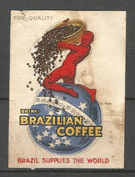 Filatelia: Primorosa Cinderela publicitaria Brazilian Coffee. Ilustrada nos tempos áureos da produçã