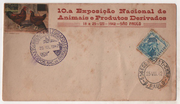 Filateria: Envelope Comemorativo 10ª Exposição Nacional de Animais e Produtos Derivados - São Paulo