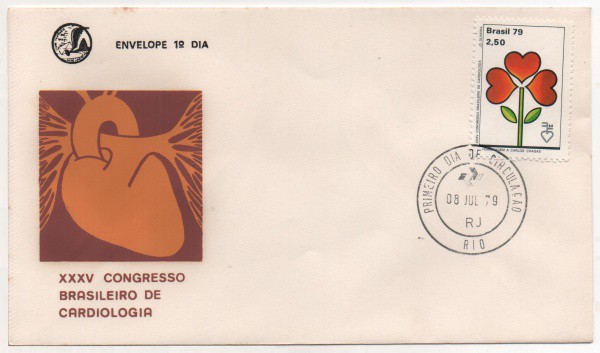 Filatelia: Envelope Comemorativo XXXV Congresso Brasileiro de Cardiologista - 1979. 1º Dia de Circul