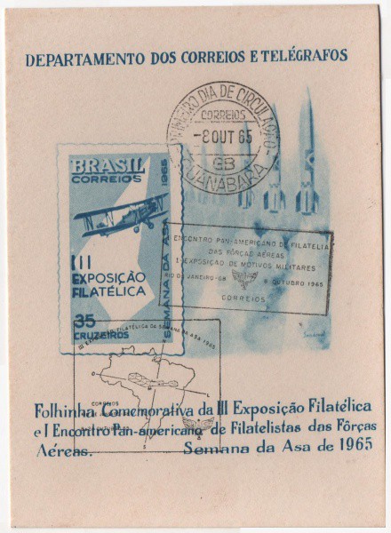 Filatelia: Folhinha Comemorativa da III Exposição Filatélica e I Encontro Pan-americano de Filatelis