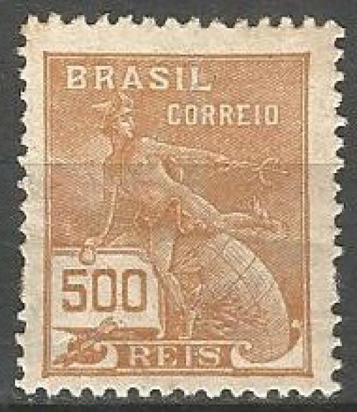 Filatelia: Selo brasileiro, valor 500 réis. NOVO. MBC.