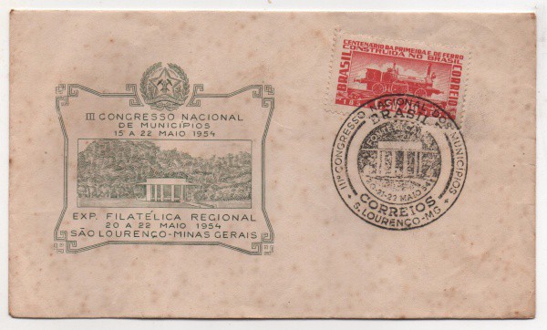 Filatelia: Envelope Comemorativo III Congresso Nacional de Municípios São Lourenço - Minas Gerais -