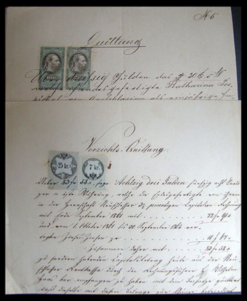 FILATELIA FISCAL DOCUMENTO INTERNACIONAL SELOS DE SEGUNDA EMISSÃO DE RECEITA GERAL AUSTRIACO 02 PÁGI