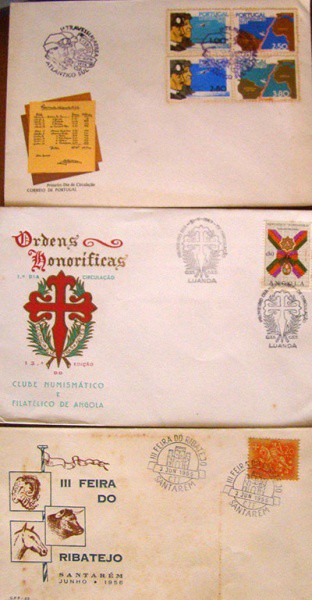 FILATELIA  ENVELOPES  3  III FESTA DO RIBATEJO  ORDENS HONORIFICAS  TRAVESSIA DO ATLANTICO SUL