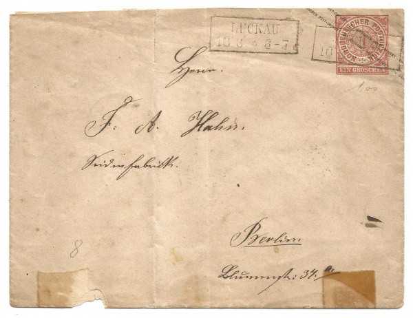 Envelope com porte fixo da Confederação da Alemanha do Norte. Bem conservado.