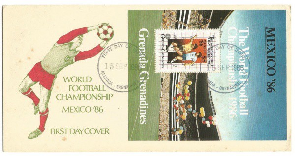 Filatelia: Envelope Caribenho Comemorativo a Copa do Mundo no México em 1986. Preserva selo. Prim