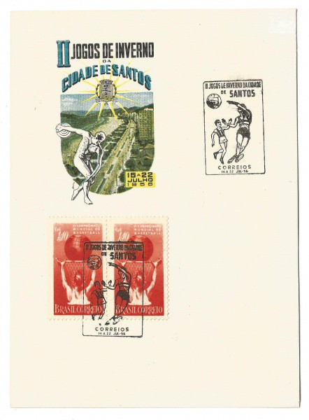Folhinha comemorativa dos II Jogos de Inverno da Cidade de Santos 1956. Muito bem conservada.