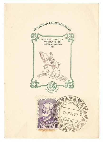 Folhinha comemorativa do Sesquicentenário de Nascimento do Marechal Osório 1958. Muito bem conservad