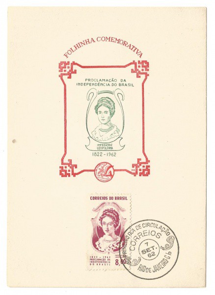 Folhinha comemorativa da Proclamação da Independência do Brasil, 1962. Muito bem conservada.
