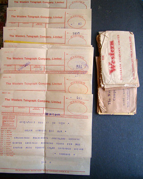 FILATELIA  TELEGRAMAS E ENVELOPES  WESTERN TELEGRAPH COMPANY LTDA  DÉCADA DE 50  BEM CONSERVADOS