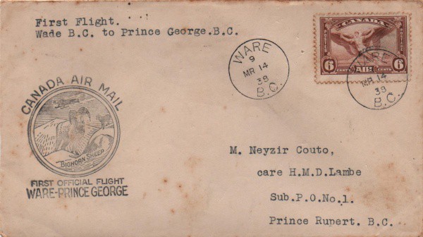 Filatelia: Envelope Canada Air Mail - Conserva selo e carimbo. Muito bem conservado