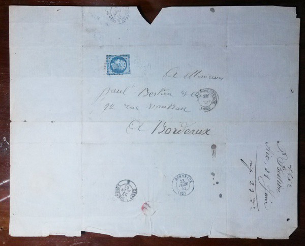 ANTIGA CARTA/ENVELOPE DATADA DE 1862 SELADA - BELA PEÇA.