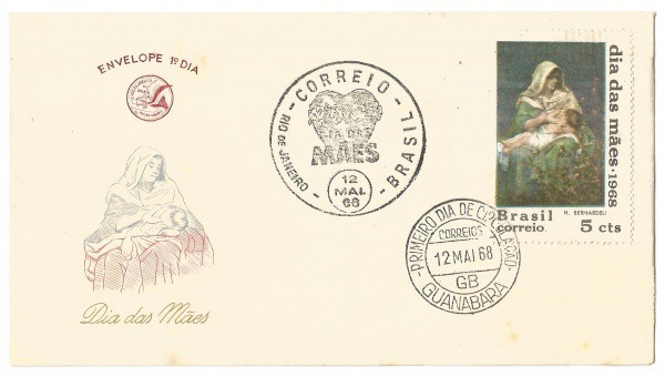 Envelope 1º Dia - Dia das Mães, 1968. MBC.