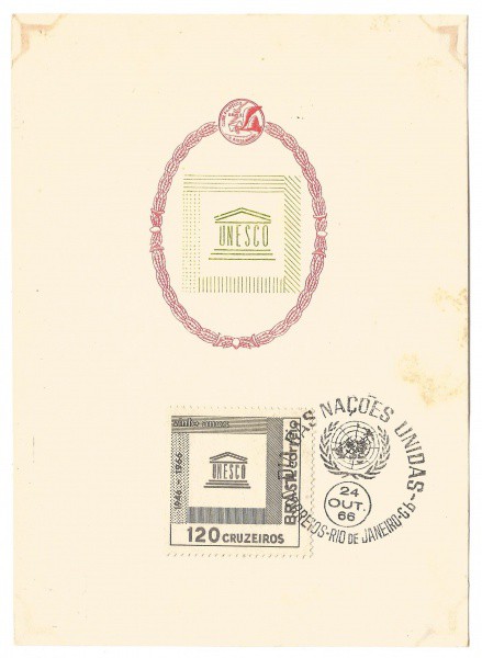 Folhinha comemorativa da UNESCO, 1968. MBC.