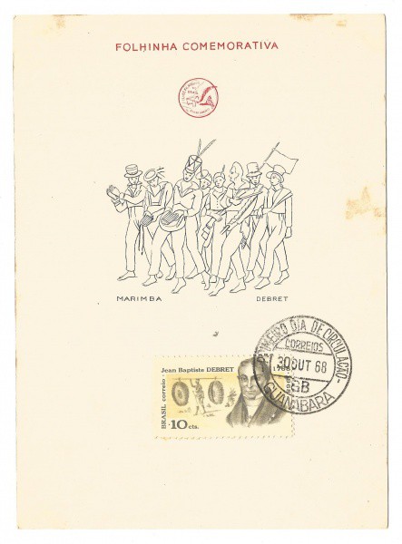 Folhinha comemorativa Jean Baptiste Debret, 1968. MBC.
