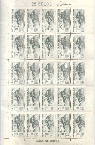 C549 - BATALHA  FOLHA COM 25 SELOS BRASIL