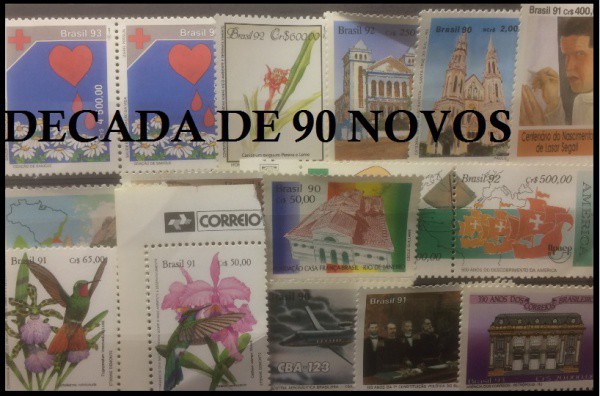 BRASIL - LOTE DE SELOS DA DECADA DE 90 NOVOS - SELOS EM EXCELENTE ESTADO DE CONSERVAÇÃO !