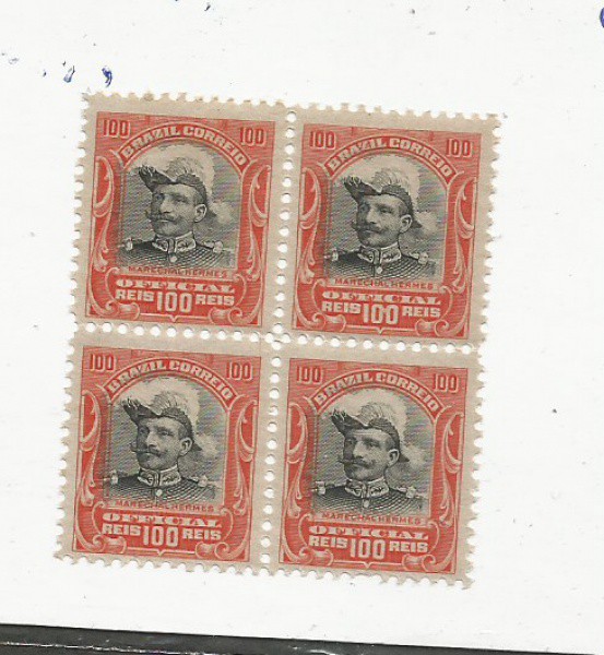 BRASIL  - QUADRA  100 RÉIS ESTADO MINT