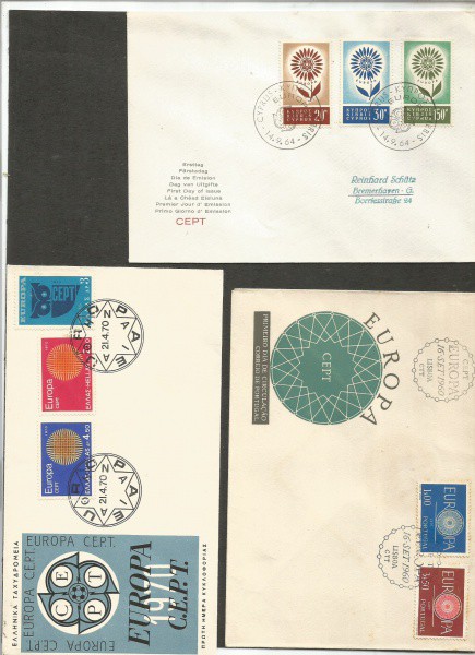 EUROPA - 03 ENVELOPES 1º DIA  COM BOA COTAÇÃO