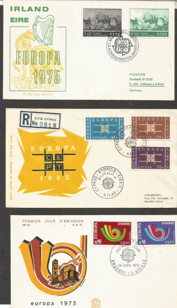 EUROPA - 03 ENVELOPES 1º DIA  COM BOA COTAÇÃO