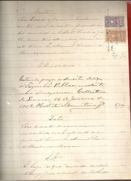 CARTA ANTIGA DATADA EM 16 DE JANEIRO DE 1902