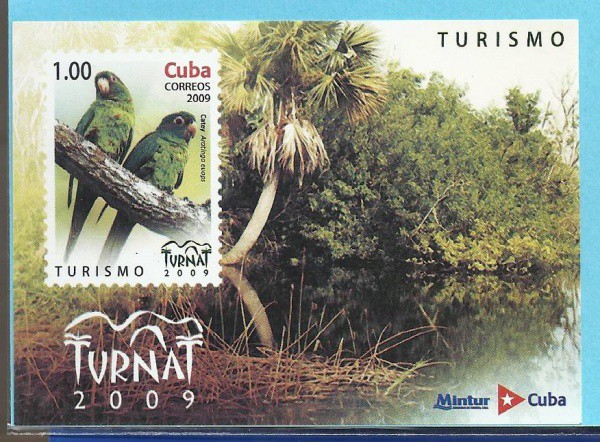 FOLHINHA COMEMORATIVA SELO TURISMO EM CUBA 2009