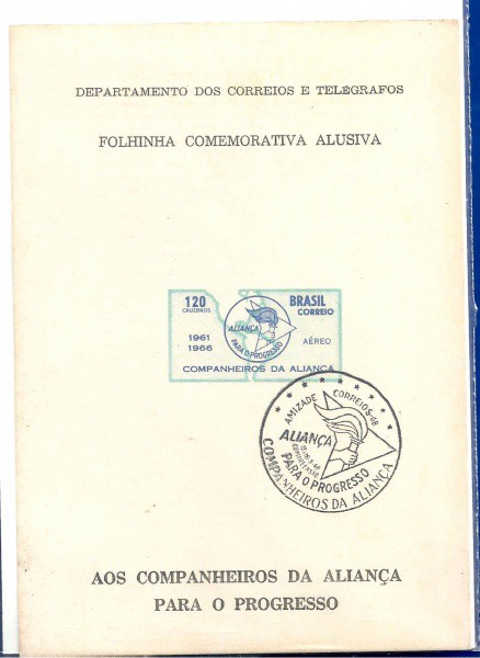 FOLHINHA COMEMORATIVA COMPANHEIROS DA ALIANÇA PARA O PROGRESSO