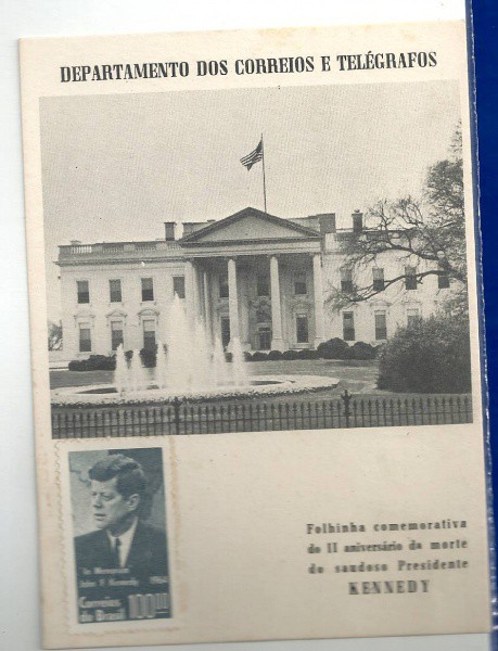 FOLHINHA COMEMORATIVA II ANIVERSÁRIO DA MORTE DO PRESIDENTE KENNEDY