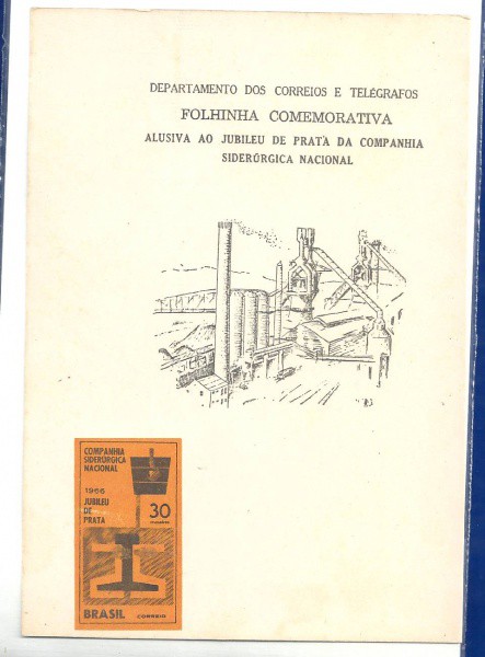 FOLHINHA COMEMORATIVA JUBILEU DE PRATA DA COMPANHIA SUIDERURGICA