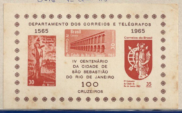 BRASIL - BLOCO B16 4º CENTENÁRIO DA CID. DE SÃO SEBASTIÃO  RJ