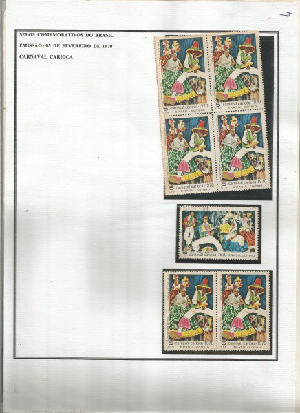 BRASIL - SELOS COMEMORATIVOS  1970  CANAVAL CARIOCA