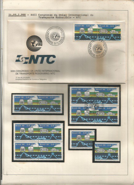 BRASIL  - SELOS + ENVELOPE 1º DIA - CONGRESSO DA UNIÃO INTERN. DO TRANSPORTE RODOVIÁRIO