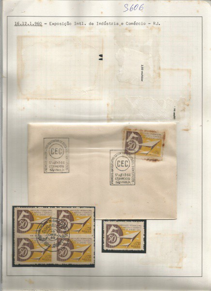 BRASIL - SELOS + ENVELOPE 1º DIA - EXPOSIÇÃO INTRN. DE INDÚSTRIA E COMÉRCIO  - RJ  1960