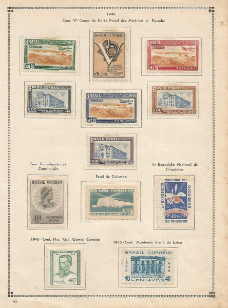 AD9-BRASIL. SELOS ANTIGOS EM FOLHA DE ALBUM
