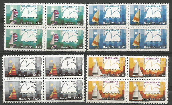 AD-07- BRASIL  Ano 1979  Série Veleiros em Quadras Mint