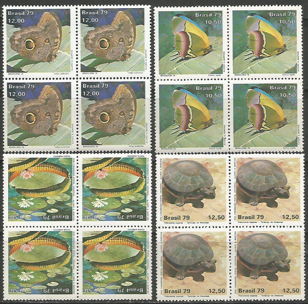AD-19- BRASIL  Ano 1979  Bons Selos em Quadras Mint