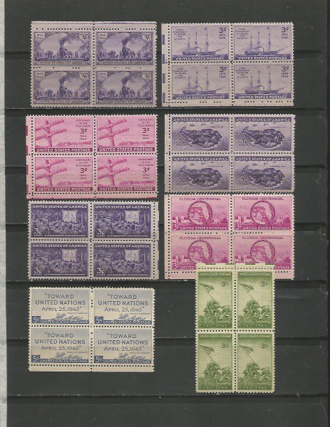 AD-23- ESTADOS UNIDOS  8 Belas Quadras em Série e Antigas  Mint