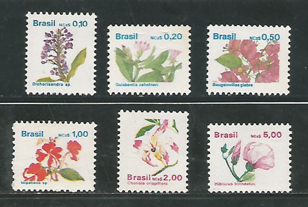 Lote 02  BRASIL -  Flora Brasileira Padrão Cruzeiro Novo  Série Completa