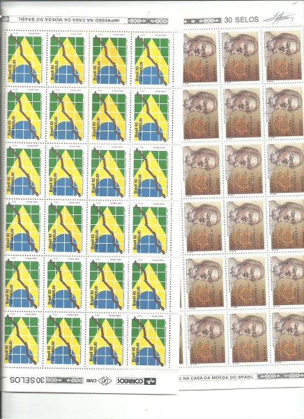 02 Folhas Completas De Selos Do Brasil