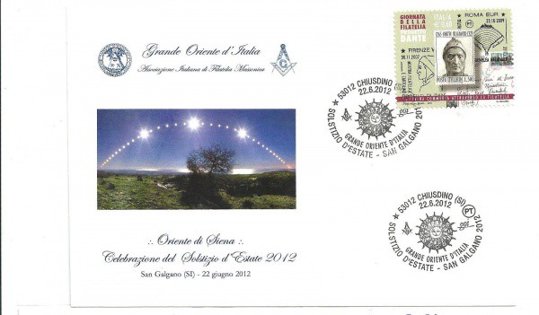 envelope 1º Dia De Circulação - maçonaria - grande oriente d`itália