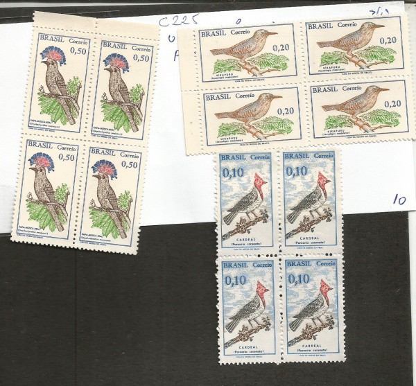 3 QUADRAS BRASIL PASSAROS BRASILEIROS, CARDEAL, UIRAPURU, PAPA MOSCAS