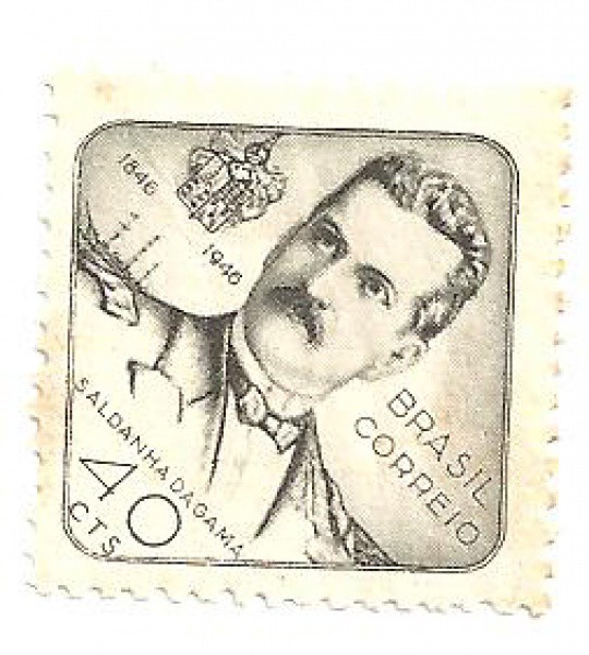 SELO DO BRASIL - CENTENÁRIO DO NASC . ALMIRANTE LUIS FELIPE SALDANHA  - 1946- C212