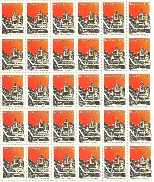 Folha nova com 50 selos - 25 anos da Cosipa - ano 79